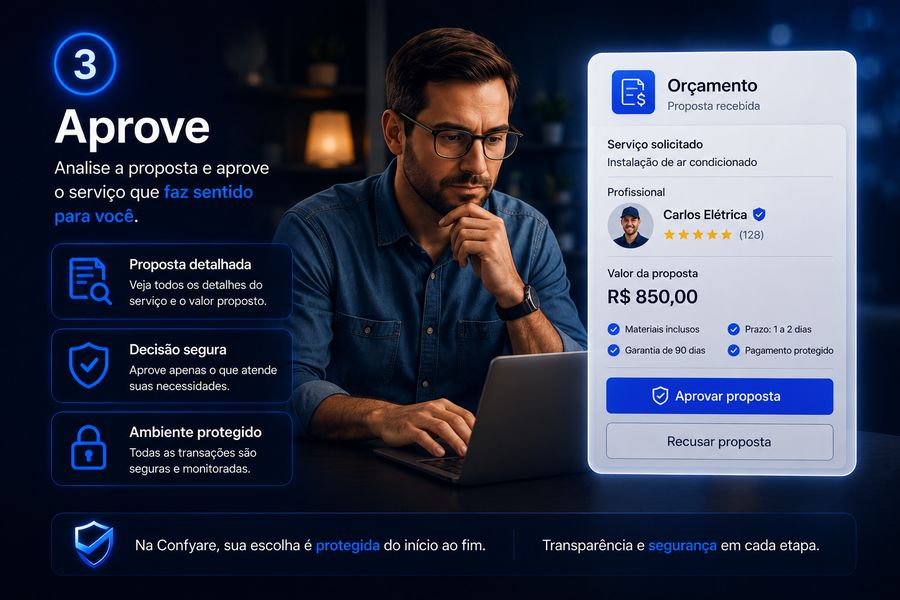 Passo 3: aprove o orçamento apresentado pelo prestador