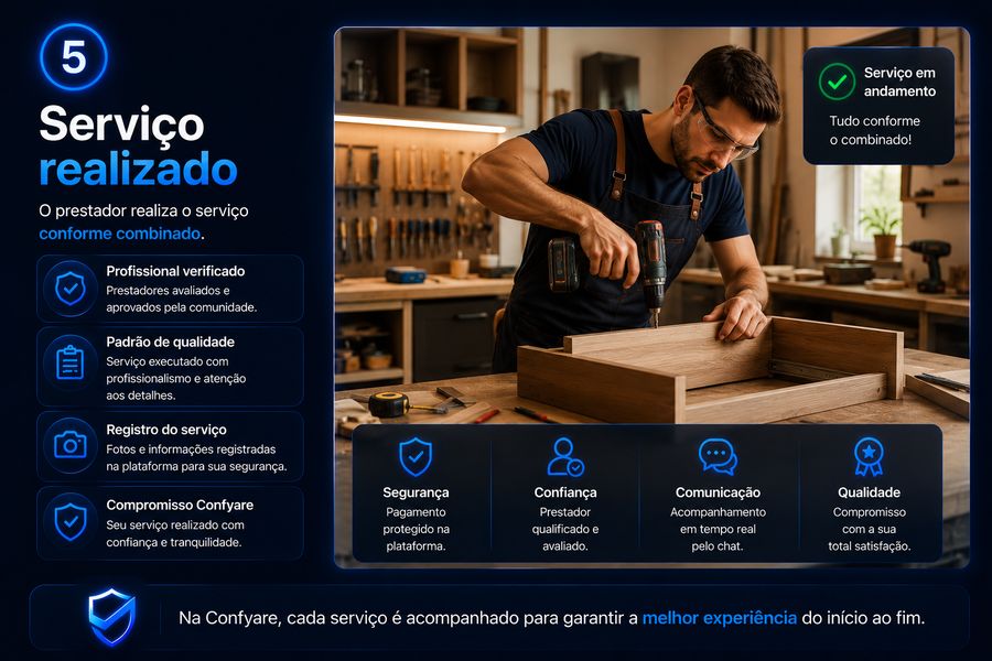Passo 5: serviço realizado pelo profissional contratado